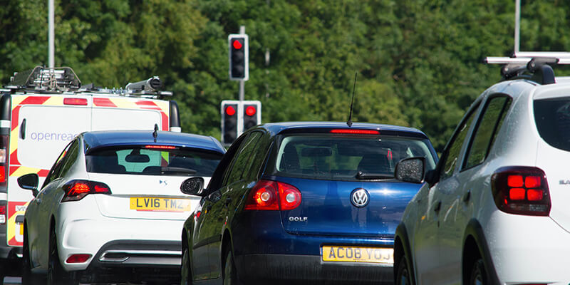 cars at traffic lights